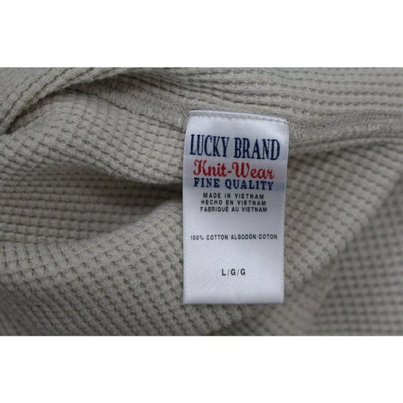 NEW Lucky Brand Graphic Crew Thermal Sweater LG - Picture 5 of 7